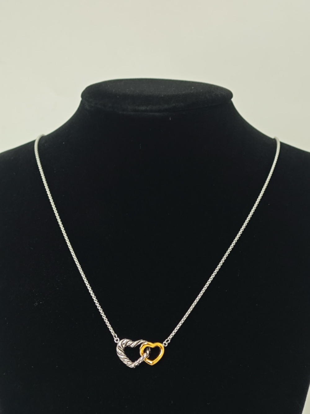 ✨ David Yurman Mixed Metal Cable Heart Necklace with Box & Pouch
